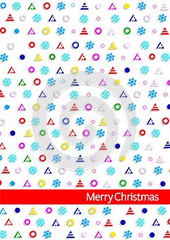 Christmas card with pattern of  snowflakes