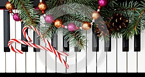 Christmas card with piano