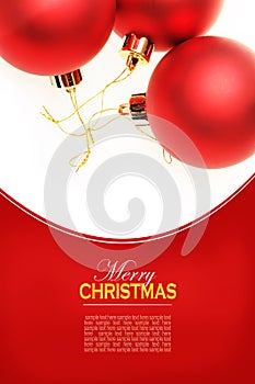 Christmas card with red balls