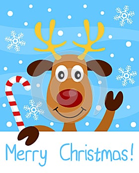 Christmas Card with Reindeer