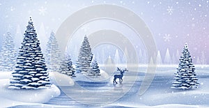 Christmas card with reindeer photo