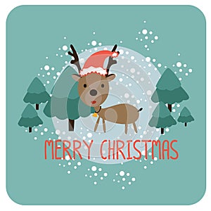 Christmas Card with Reindeers photo