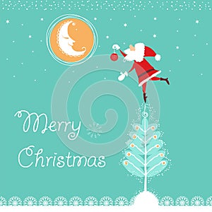 Christmas card with santa