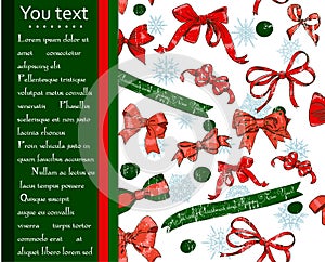 Christmas card with seamless texture.