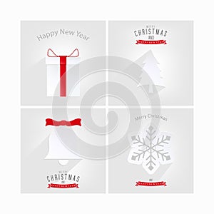 Christmas card set with white background photo