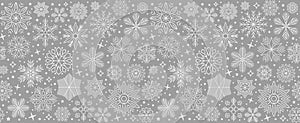 Christmas card with snowflake border, seamless pattern for Christmas greetings, New Year holidays â€“ vector