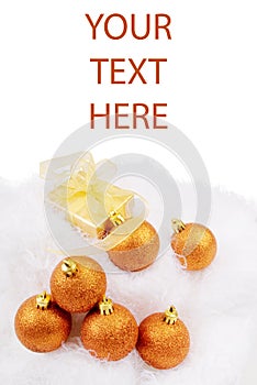Christmas card with spheres