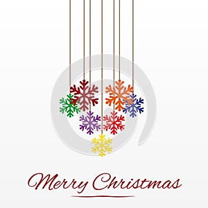 Christmas card with stylized christmas tree decoration