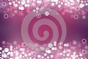 Christmas card template. Abstract festive light pink violet winter christmas or New Year background texture with shiny pink and
