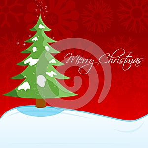 Christmas card with xmas tree