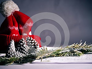 Christmas carol music sheet festive background