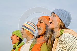 Christmas carolers, group youth photo