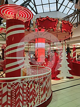 Christmas carrousel in the mall