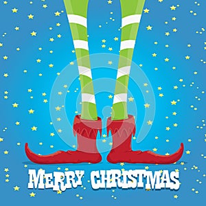 Christmas cartoon elfs legs