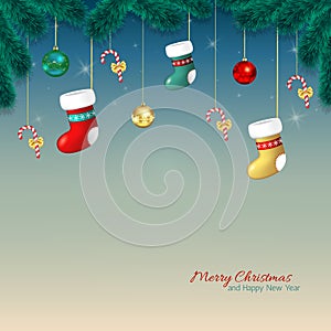 Christmas Cartoon greeting card.