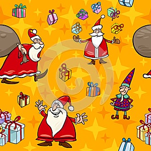 Christmas cartoon seamless pattern wrapper