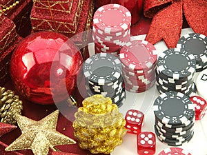 Christmas casino background photo