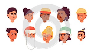 Christmas celebrating 2D vector avatar illustration bundle