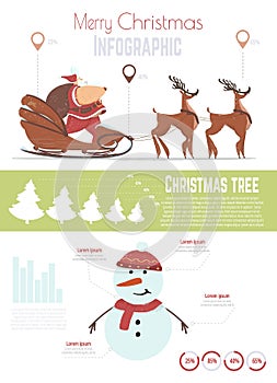 Christmas Celebration Vector Infographics Template