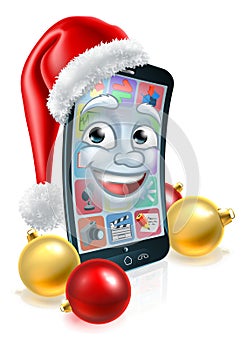 Christmas Cell Mobile Phone Mascot in Santa Hat