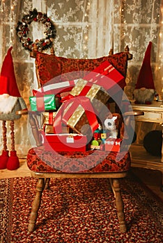 Christmas chair	with presets, vintage