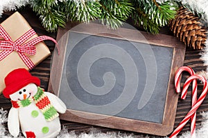 Christmas chalkboard, tree and decor