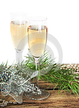 Christmas champagne goblets