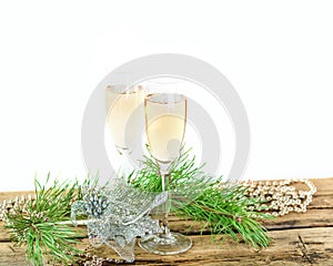 Christmas champagne goblets