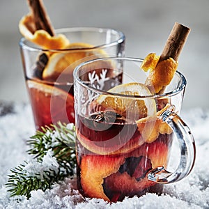 Christmas Cheer with hot spicy mulled red wine