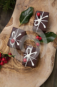 Christmas Chocolate Candy and Red Berries