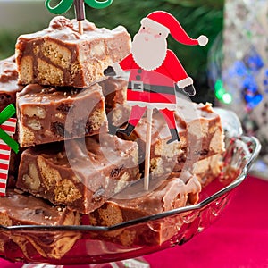 Christmas Chocolate Fudge Slices