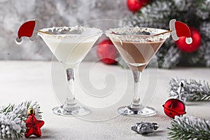 Christmas chocolate snowflake martini cocktail