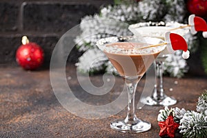 Christmas chocolate snowflake martini cocktail