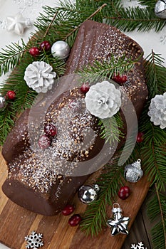 Christmas Chocolate Yule Log Cake