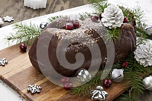 Christmas Chocolate Yule Log Cake