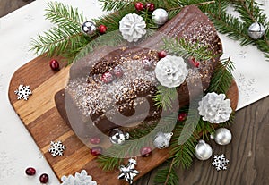 Christmas Chocolate Yule Log Cake