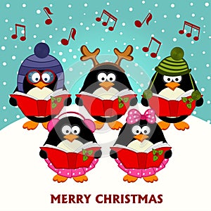 Christmas choir penguins