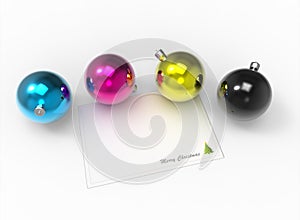 Christmas CMYK color baubles pack