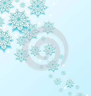 Christmas cold background with snowflakes