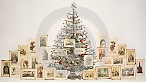 Christmas collage, arrangement of old vintage photos