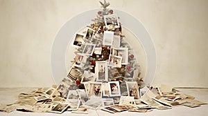 Christmas collage, arrangement of old vintage photos