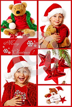 Christmas collage in red