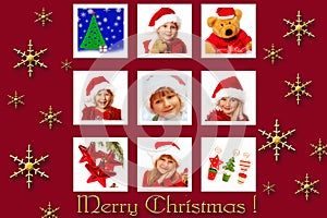 Christmas collage in red