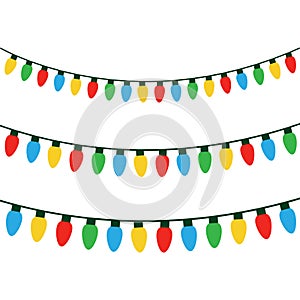 Christmas colorful lights on string