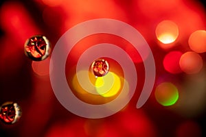 Christmas colorful red bokeh background.