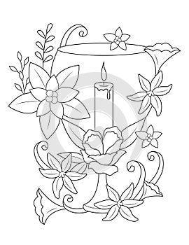 Christmas coloring page, Adult coloring page
