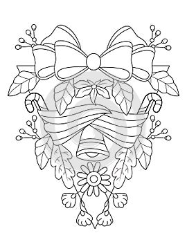Christmas coloring page, Adult coloring page, Christmas activity