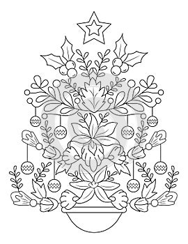 Christmas coloring page, Christmas tree coloring page