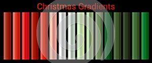 Christmas colors Gradients set vector. For Christmas cards, New Year Eve party flyers, invitation card, banners, fonts