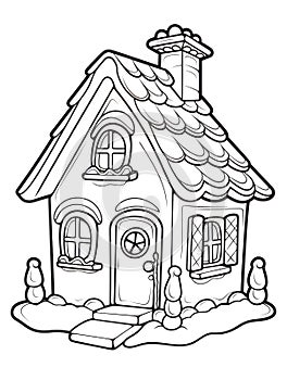 Christmas Colouring page, house